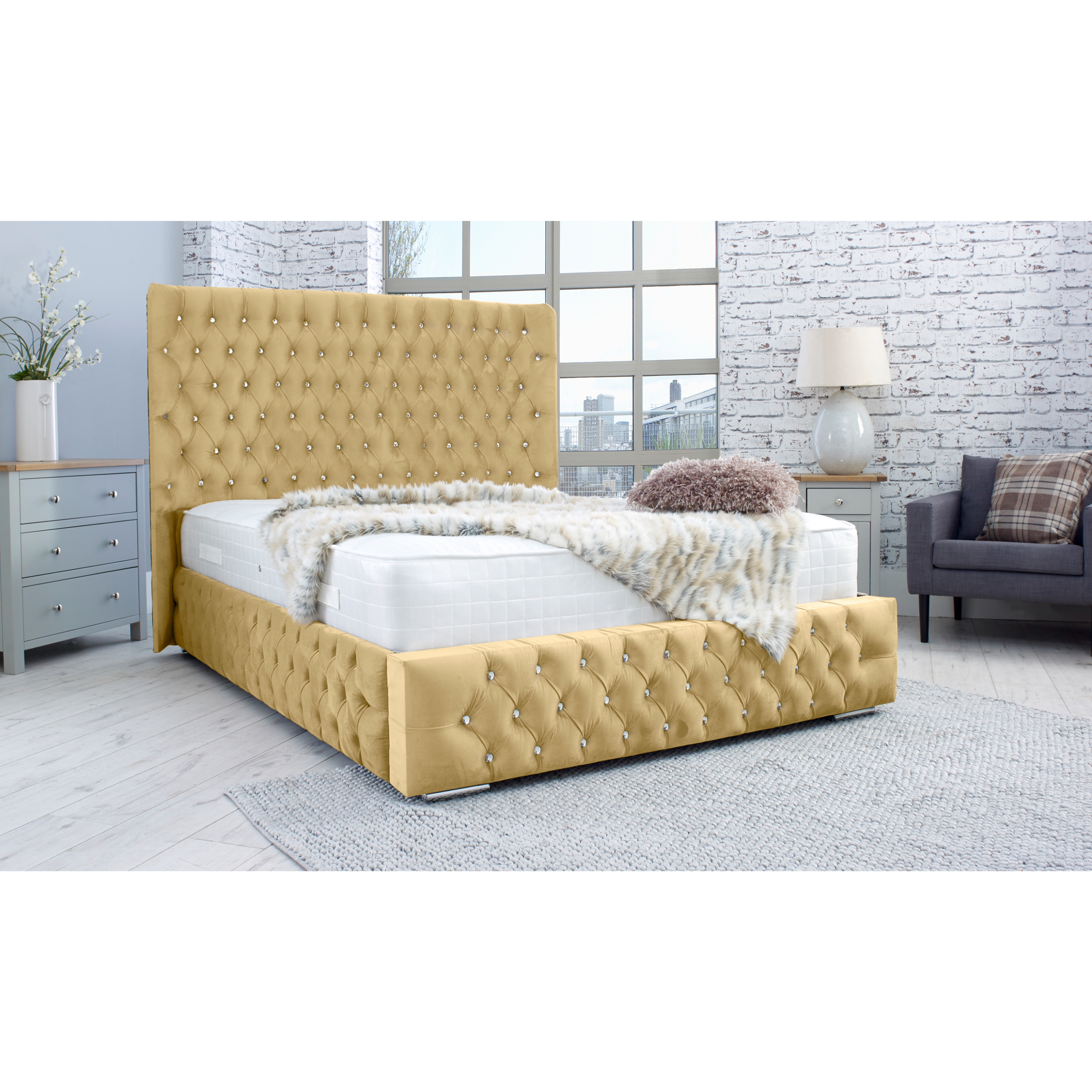 Bello-Bed-Frame-Beige