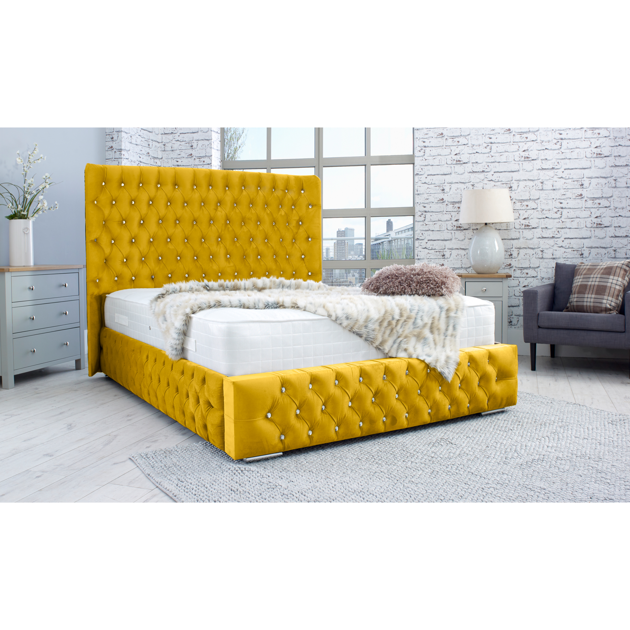 Bello-Bed-Frame-Mustard-Gold