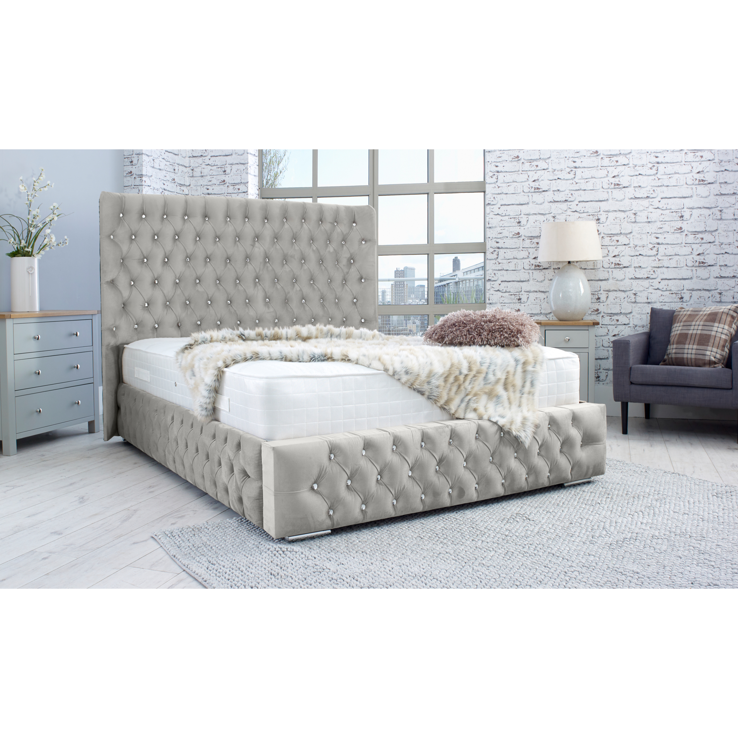 Bello-Bed-Frame-Silver