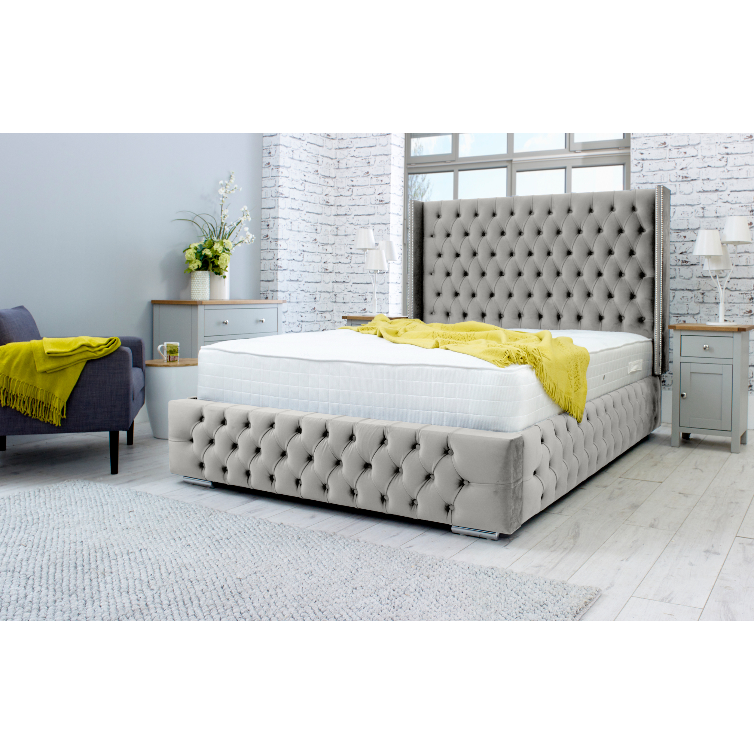 Benito-Bed-Frame-Silver