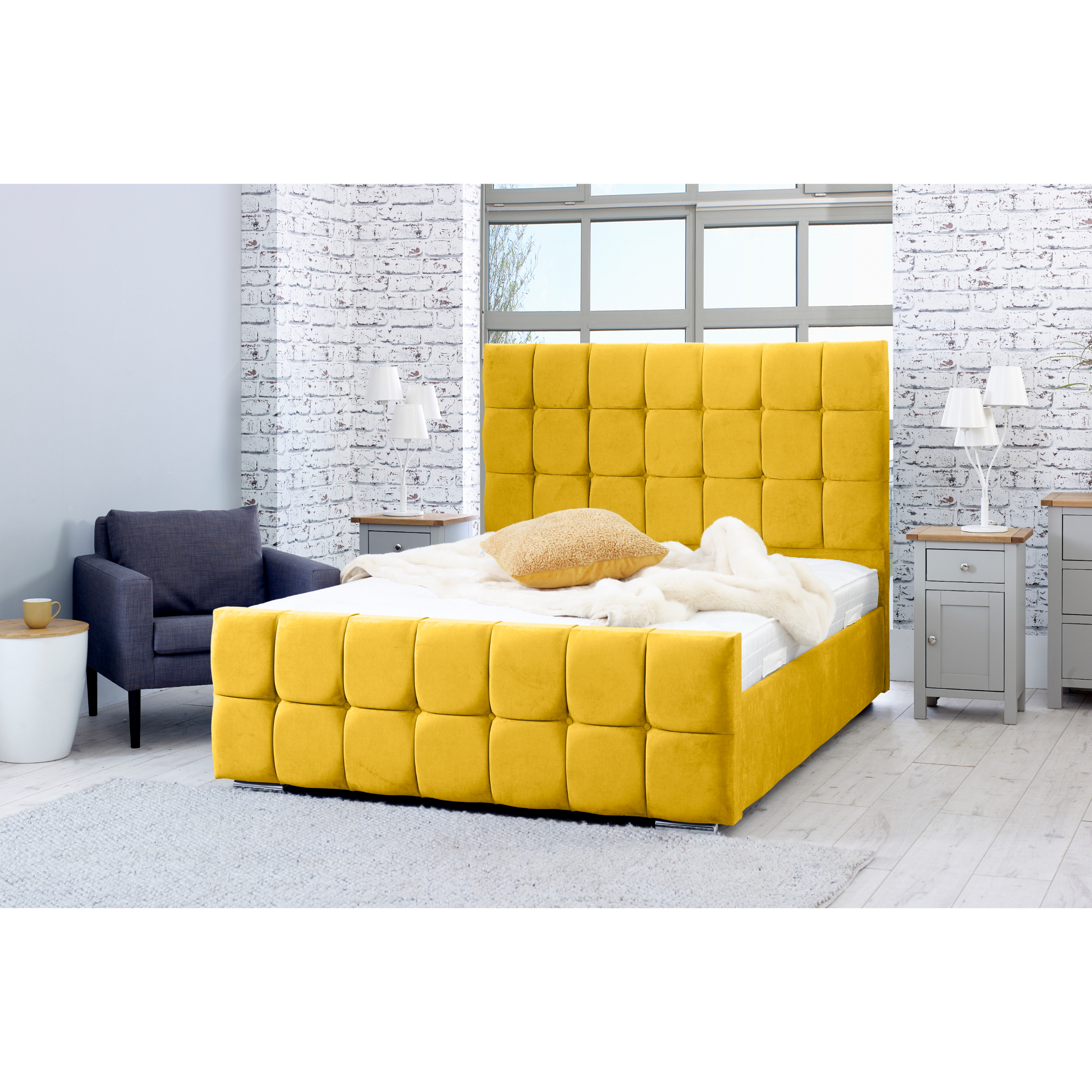 Capri-Bed-Frame-Mustard-Gold