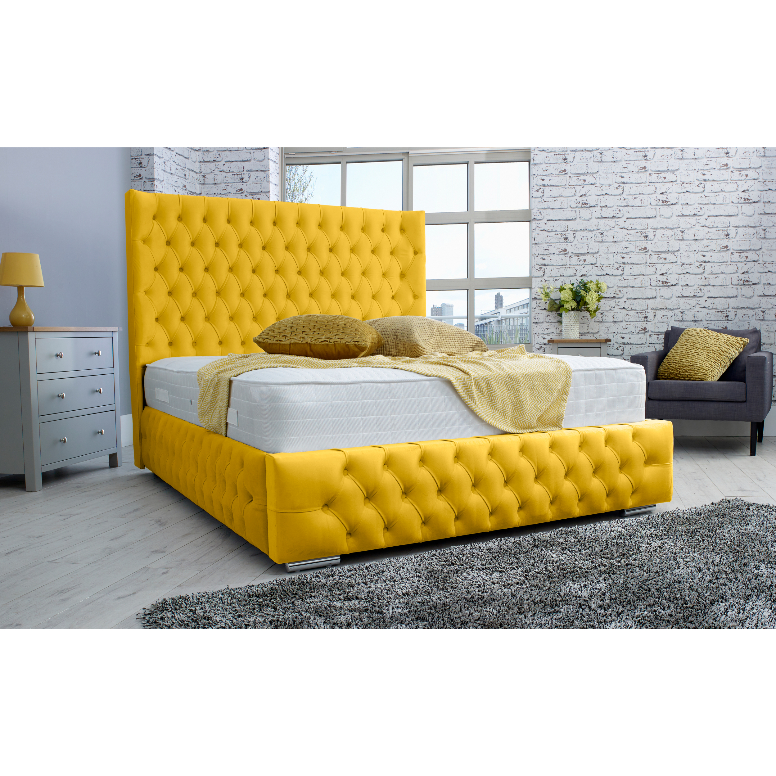 Dino-Bed-Frame-Mustard-Gold