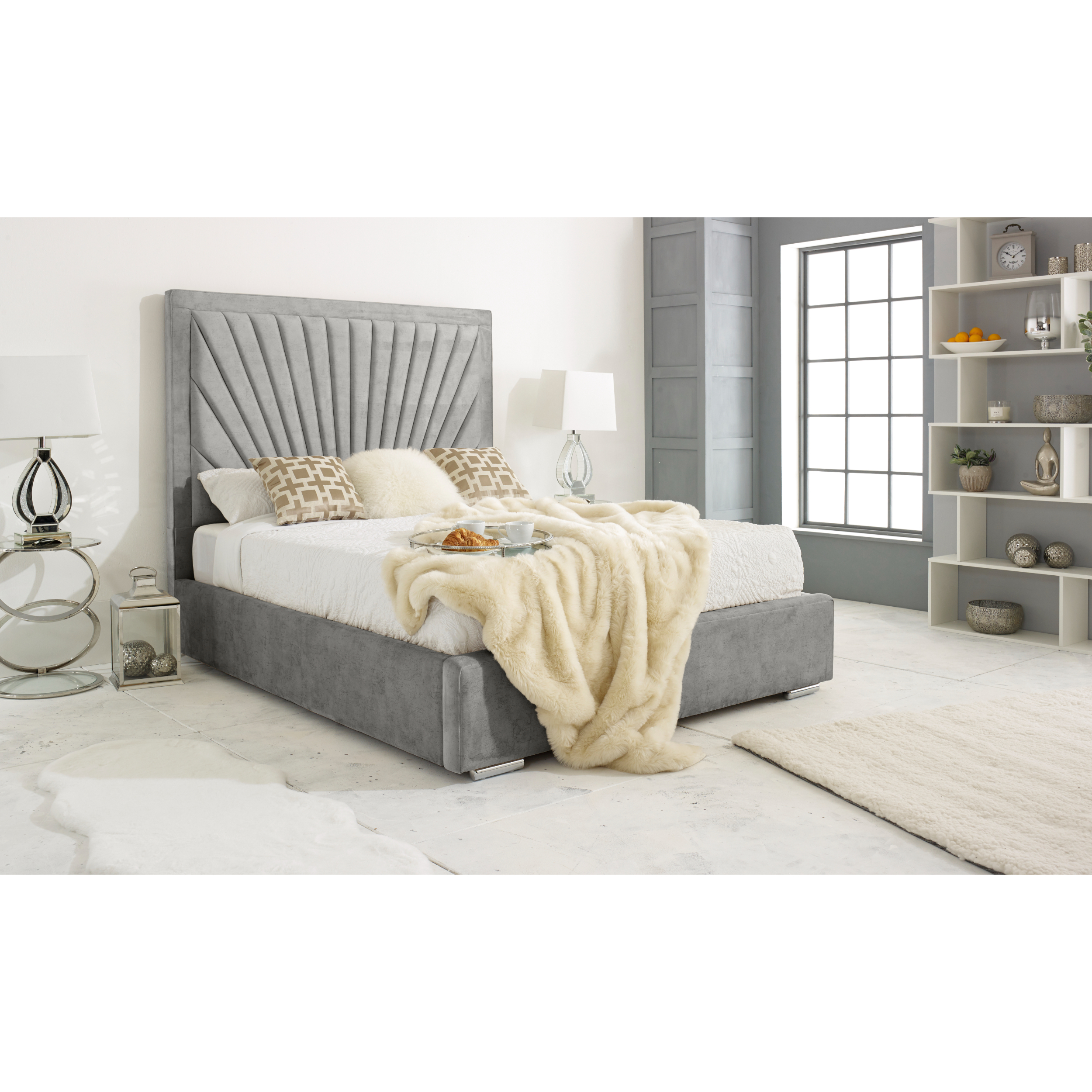 Downtown-Bed-Frame-Silver