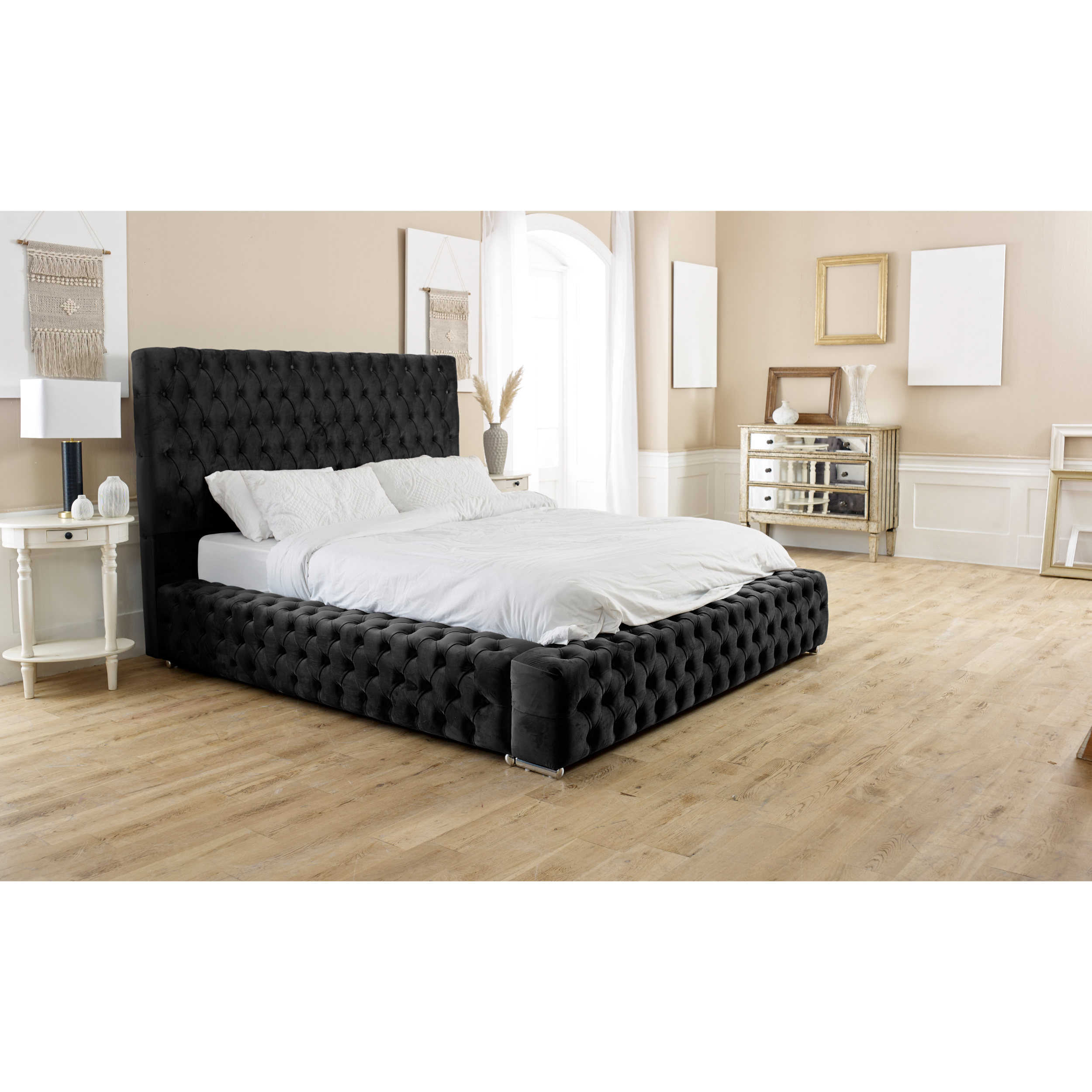 Enigma-Plush-Bed-Frame-Black