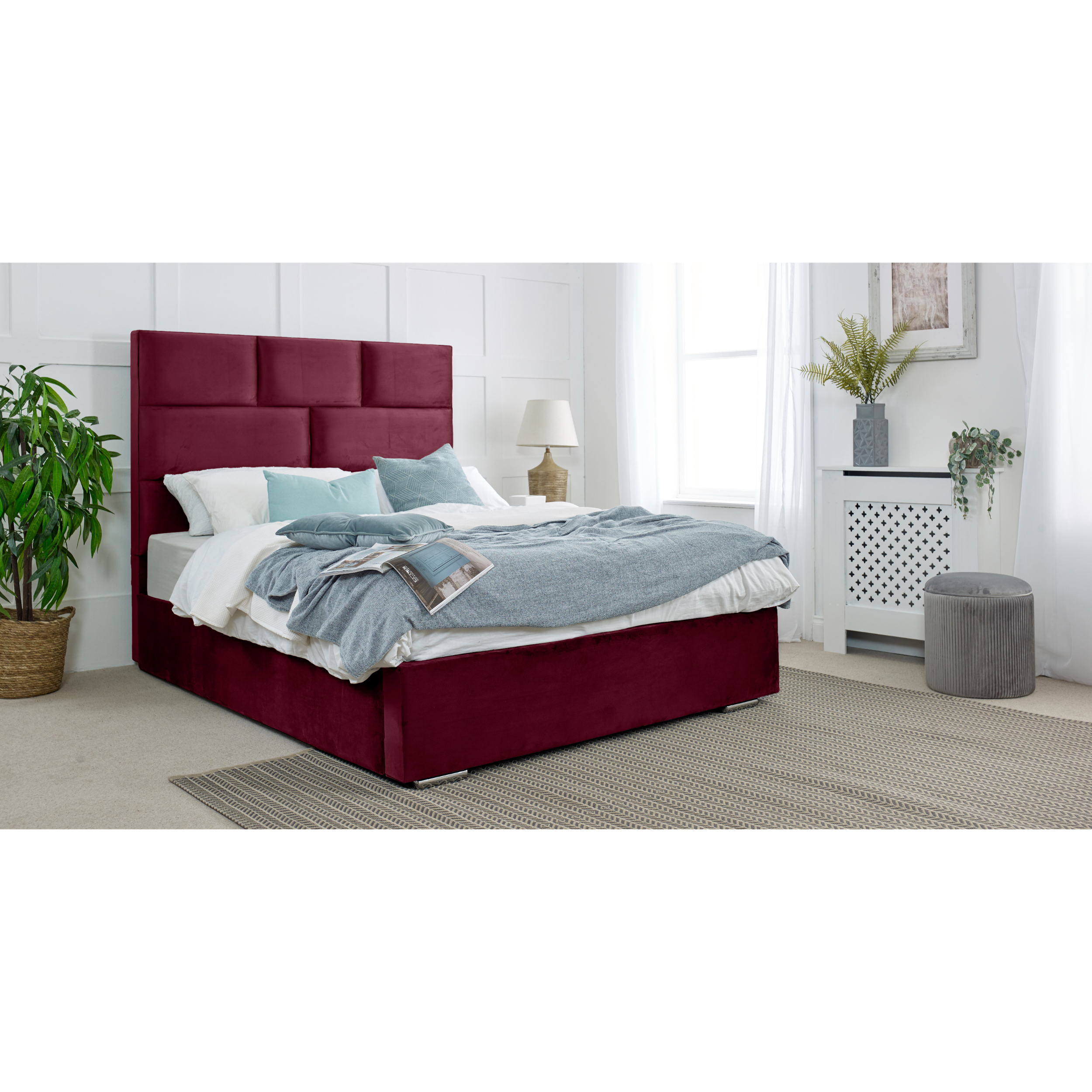 Hampton-Bed-Frame-Maroon