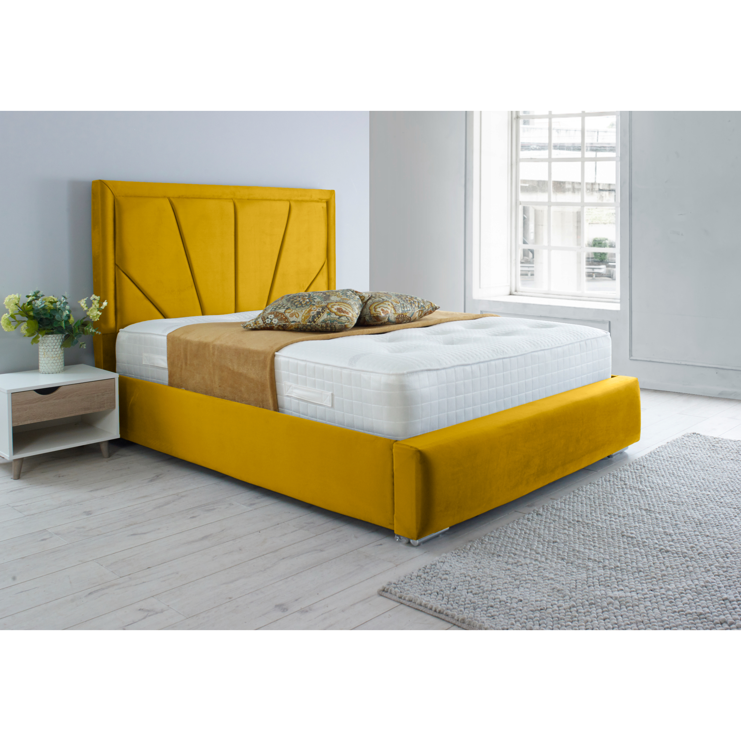 Itala-Bed-Frame-Mustard-Gold