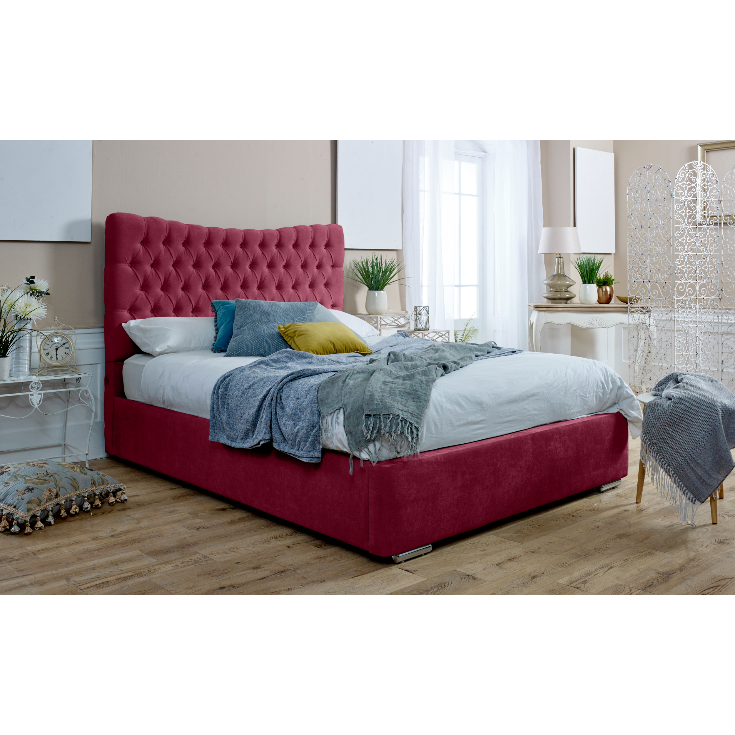 Magenta-Ottoman-Bed-Frame-Maroon