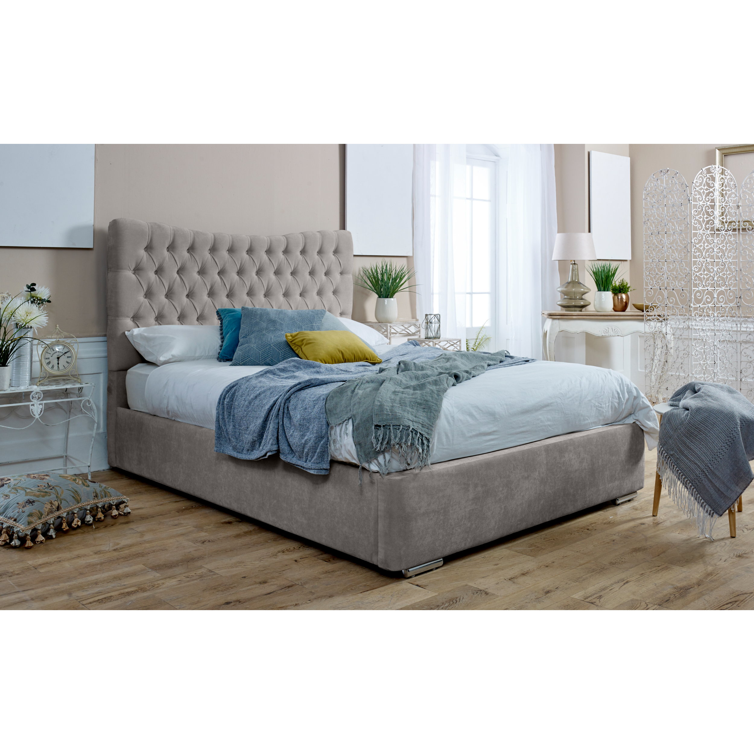 Magenta-Ottoman-Bed-Frame-Silver
