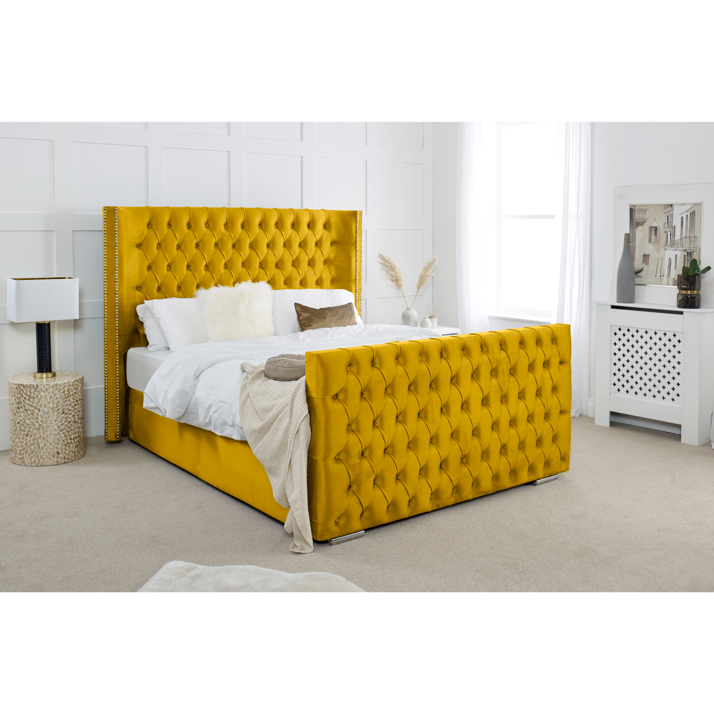 Meila-Bed-Frame-Mustard-Gold