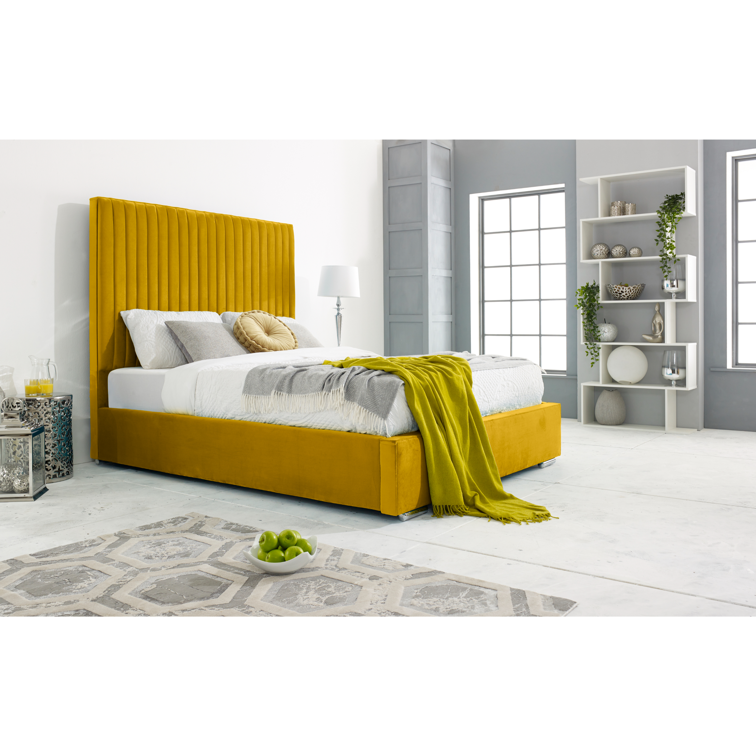 Merki-Bed-Frame-Mustard-Gold