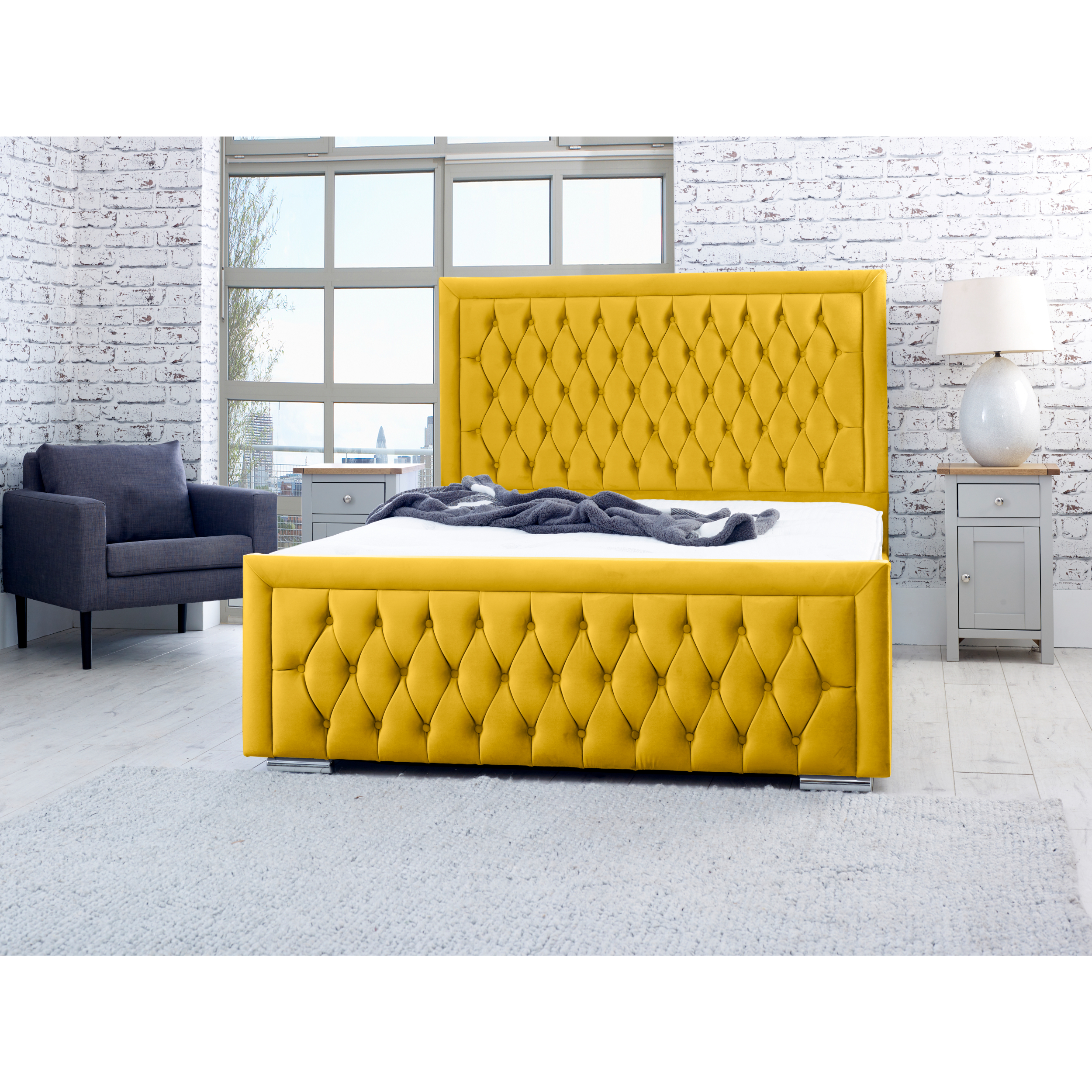Piera-Bed-Frame-Mustard-Gold