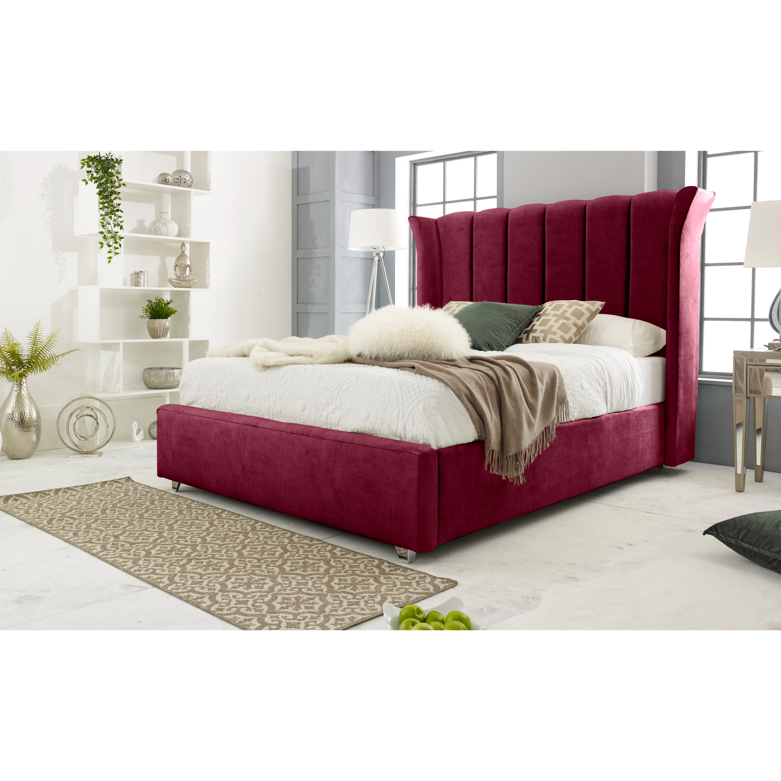 Temple-Bed-Frame-Maroon