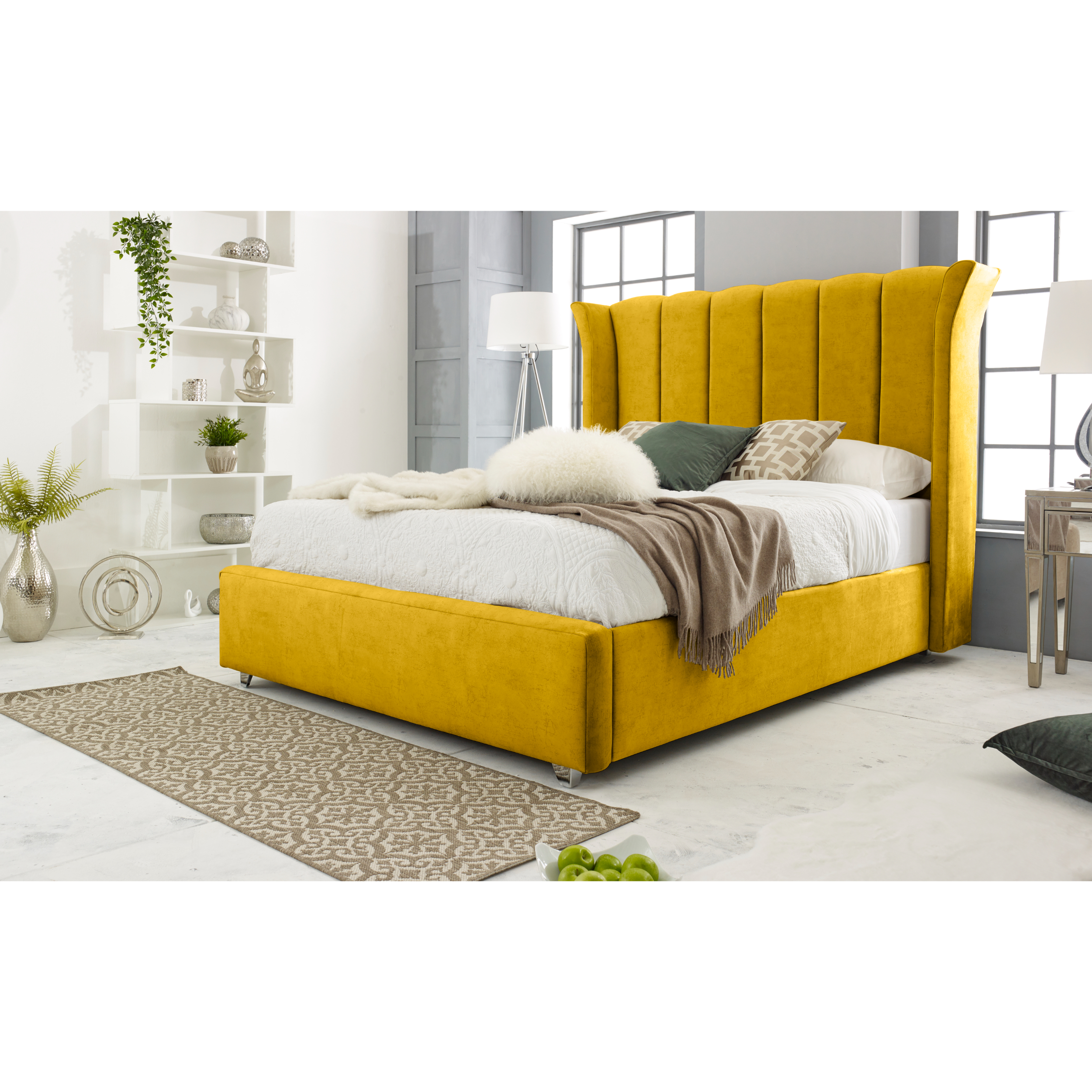 Temple-Bed-Frame-Mustard-Gold